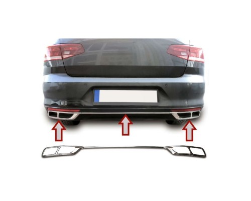 Nerezové koncovky, imitace výfuků Volkswagen Passat B8.5 3G2 (2019-2022)