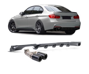 Zadní difuzor BMW 3 F30/F31 (316i/318i/320i) - vzhled carbon (černé koncovky)