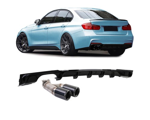 Zadní difuzor BMW 3 F30/F31 (316i/318i/320i) - černý lesklý (černé koncovky)