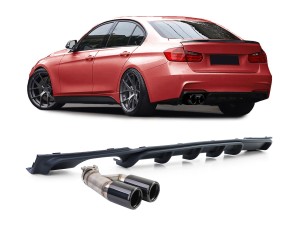 Zadní difuzor BMW 3 F30/F31 (316i/318i/320i) - černý matný (černé koncovky)