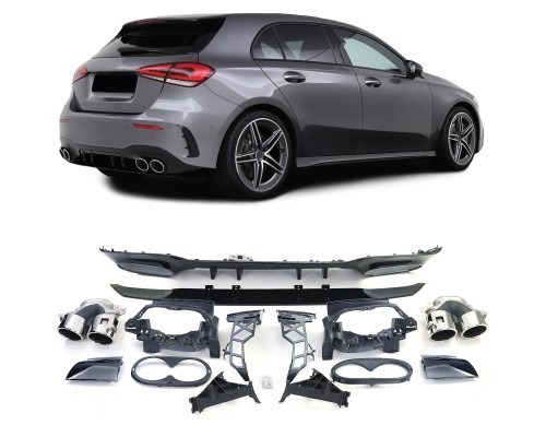 Zadní difuzor Mercedes Benz A V177 hatchback - dvojitý výfuk (chrom koncovky)