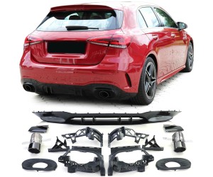 Zadní difuzor Mercedes Benz A V177 hatchback - single výfuk (černé koncovky)