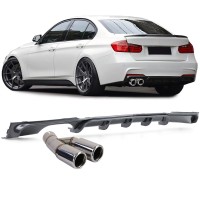 Zadní difuzor BMW 3 F30/F31 (316i/318i/320i) - vzhled carbon (chrom koncovky)