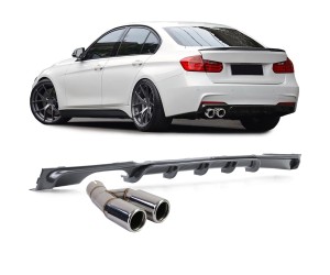 Zadní difuzor BMW 3 F30/F31 (316i/318i/320i) - vzhled carbon (chrom koncovky)
