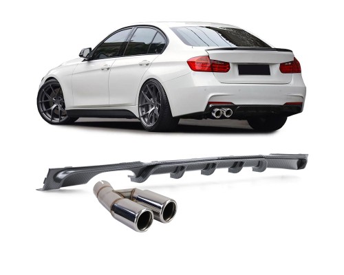 Zadní difuzor BMW 3 F30/F31 (316i/318i/320i) - vzhled carbon (chrom koncovky)