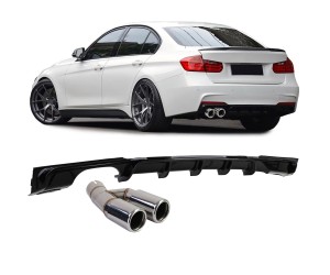 Zadní difuzor BMW 3 F30/F31 (316i/318i/320i) - černý lesklý (chrom koncovky)
