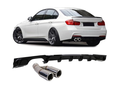Zadní difuzor BMW 3 F30/F31 (316i/318i/320i) - černý lesklý (chrom koncovky)