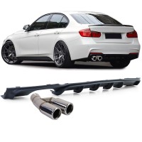 Zadní difuzor BMW 3 F30/F31 (316i/318i/320i) - černý matný (chrom koncovky)