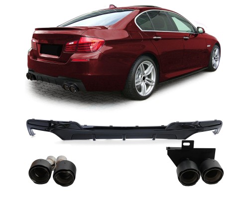 Zadní difuzor BMW 5 F10/F11 - černý lesklý (carbon koncovky)