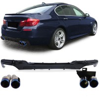 Zadní difuzor BMW 5 F10/F11 - černý lesklý (titan koncovky)