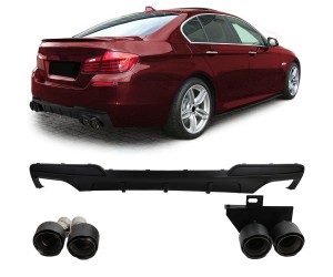Zadní difuzor BMW 5 F10/F11 - černý matný (carbon koncovky)
