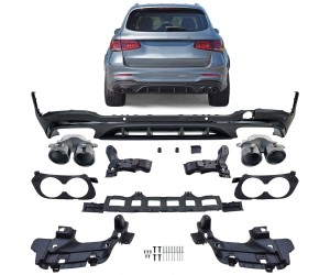 Zadní difuzor Mercedes Benz GLC SUV (X253) - kulaté černé koncovky