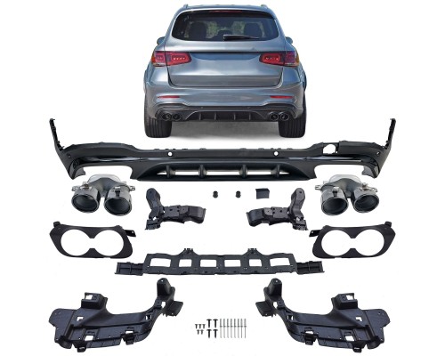 Zadní difuzor Mercedes Benz GLC SUV (X253) - kulaté černé koncovky