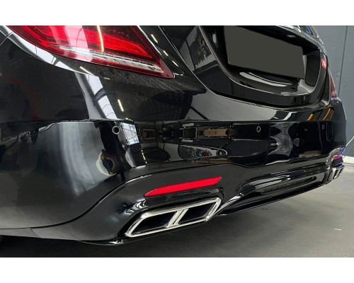 Zadní difuzor Mercedes Benz S W222 (2017-2020) - chromové koncovky (styl S65)