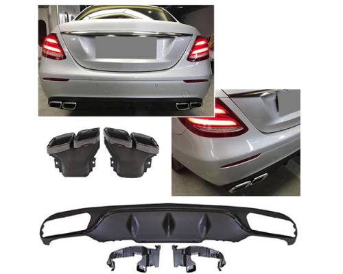 Zadní difuzor Mercedes Benz E W213 (2016-2020) standard - černé hranaté koncovky 