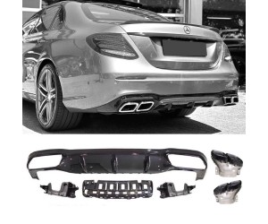 Zadní difuzor Mercedes Benz E W213 (2016-2020) AMG line - černé hranaté koncovky