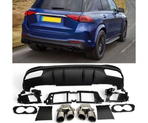 Zadní difuzor Mercedes Benz GLE SUV W167 - kulaté koncovky (chrom)