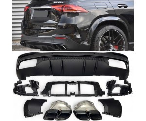 Zadní difuzor Mercedes Benz GLE SUV W167 - hranate koncovky (černe)