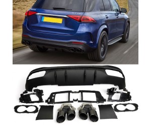 Zadní difuzor Mercedes Benz GLE SUV W167 - kulaté koncovky (černé)