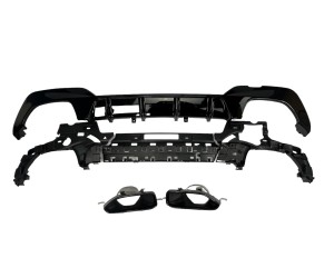 Zadní difuzor BMW 3 G20/G21 (2019-2022) - hranaté koncovky (chrom)