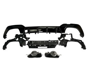 Zadní difuzor BMW 3 G20/G21 (2019-2022) - hranaté koncovky (černé)