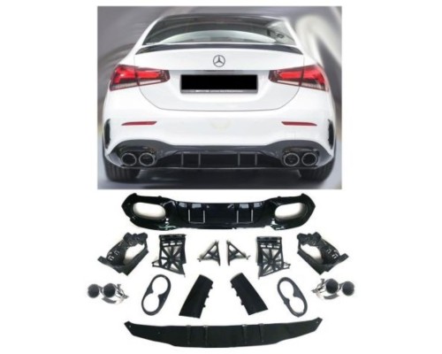 Zadní difuzor Mercedes Benz A V177 sedan - dvojitý výfuk (chrom koncovky)