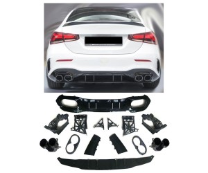 Zadní difuzor Mercedes Benz A V177 sedan - dvojitý výfuk (černé koncovky)
