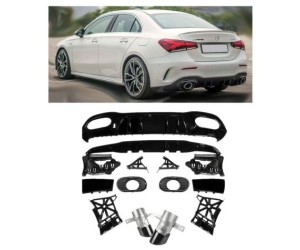 Zadní difuzor Mercedes Benz A V177 sedan - single výfuk (černé koncovky)