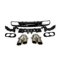 Zadní difuzor Mercedes Benz C (C205/A205) AMG line - kulaté koncovky (chrom)