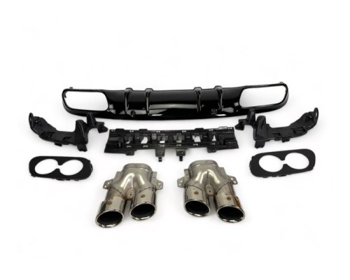 Zadní difuzor Mercedes Benz C (C205/A205) AMG line - kulaté koncovky (chrom)