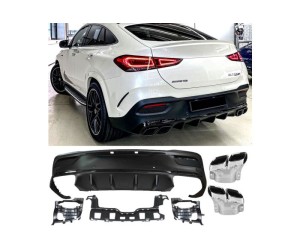 Zadní difuzor Mercedes Benz GLE Coupe C167 - hranate koncovky (chrom)