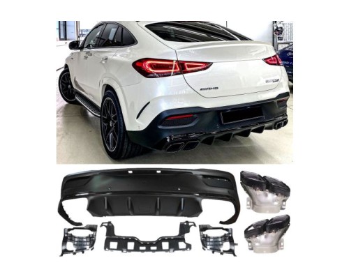 Zadní difuzor Mercedes Benz GLE Coupe C167 - hranate koncovky (černé)