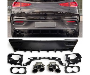 Zadní difuzor Mercedes Benz GLE Coupe C167 - kulaté koncovky (chrom)