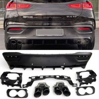 Zadní difuzor Mercedes Benz GLE Coupe C167 - kulaté koncovky (černé)