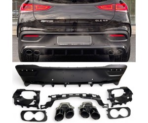 Zadní difuzor Mercedes Benz GLE Coupe C167 - kulaté koncovky (černé)