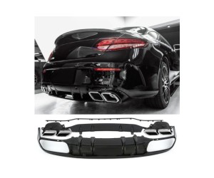 Zadní difuzor Mercedes Benz C (C205/A205) AMG line - hranaté koncovky (chrom)