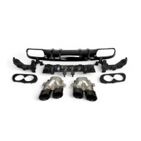 Zadní difuzor Mercedes Benz C (C205/A205) AMG line - kulaté koncovky (černé)