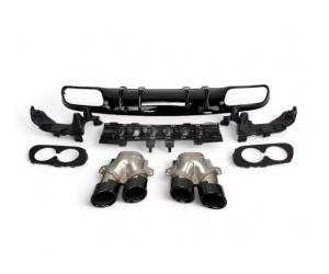 Zadní difuzor Mercedes Benz C (C205/A205) AMG line - kulaté koncovky (černé)