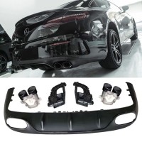 Zadní difuzor Mercedes Benz E C238/A238 (2016-2020) AMG line - černé koncovky