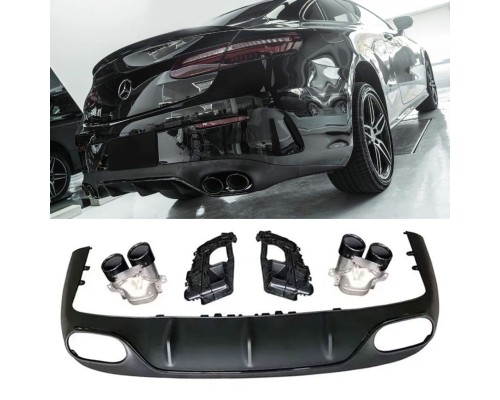 Zadní difuzor Mercedes Benz E C238/A238 (2016-2020) AMG line - černé koncovky