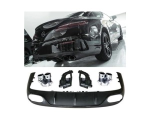 Zadní difuzor Mercedes Benz E C238/A238 (2016-2020) AMG line - chromové koncovky