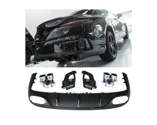 Zadní difuzor Mercedes Benz E C238/A238 (2016-2020) AMG line - chromové koncovky