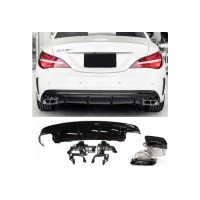 Zadní difuzor Mercedes Benz CLA C117 (2013-2019) AMG line - černé hranaté koncovky