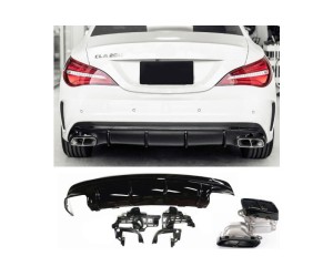 Zadní difuzor Mercedes Benz CLA C117 (2013-2019) AMG line - černé hranaté koncovky
