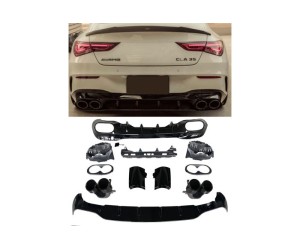 Zadní difuzor Mercedes Benz CLA W118/C118 AMG line (černé koncovky)