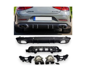 Zadní difuzor Mercedes Benz CLS (C257/X257) 53 AMG vzhled (2x2 výfuky)