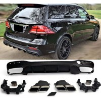 Zadní difuzor Mercedes Benz GLE SUV W166 - chromové koncovky