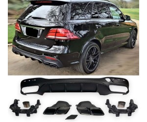 Zadní difuzor Mercedes Benz GLE SUV W166 - černé koncovky