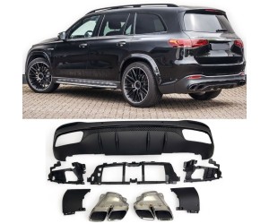 Zadní difuzor Mercedes Benz GLS X167 - hranate koncovky (chrom)