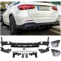 Zadní difuzor Mercedes Benz GLC SUV (X253) - hranaté chromové koncovky